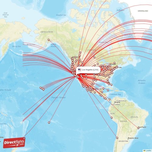 Direct flights from Los Angeles 181 destinations LAX, USA
