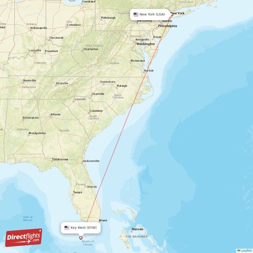 Direct flights from New York to Key West, LGA to EYW nonstop