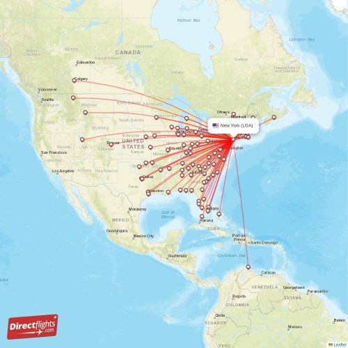 Direct flights from New York 85 destinations LGA, USA