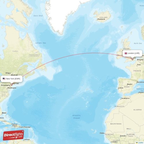 Direct flights from London to New York, LHR to EWR nonstop