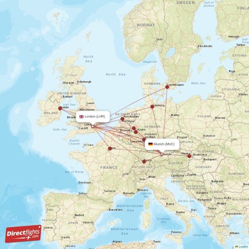 Direct flights from London to Munich, LHR to MUC nonstop