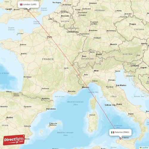 Direct flights from London to Palermo, LHR to PMO nonstop