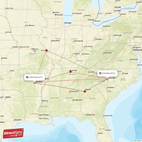 Direct flights from Little Rock to Charlotte, LIT to CLT nonstop