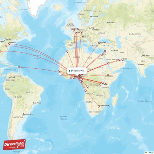 Direct flights from Lagos 46 destinations LOS, Nigeria