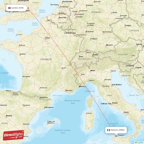 Direct flights from London to Palermo, LTN to PMO nonstop