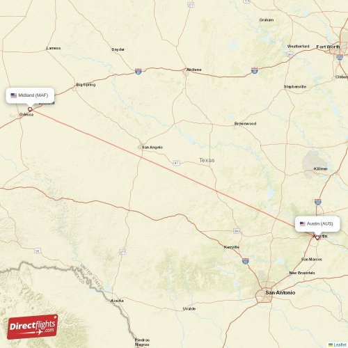 Direct flights from Midland to Austin, MAF to AUS nonstop