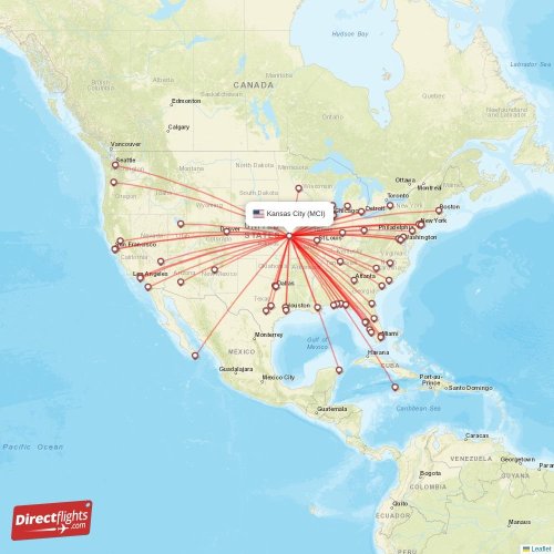 Direct flights from Kansas City 61 destinations MCI, USA
