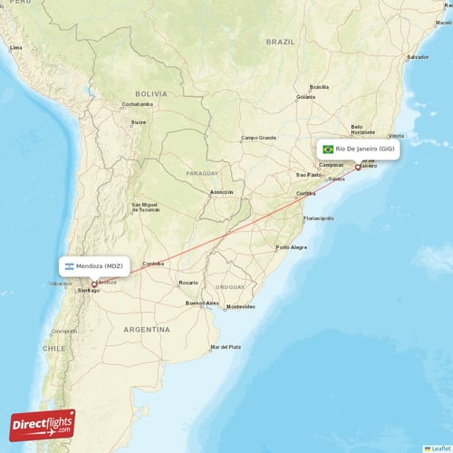 Direct flights from Mendoza to Rio De Janeiro, MDZ to GIG nonstop