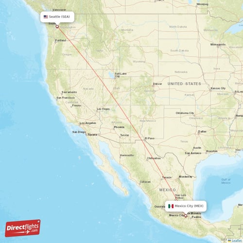 Direct flights from Mexico City to Seattle, MEX to SEA nonstop