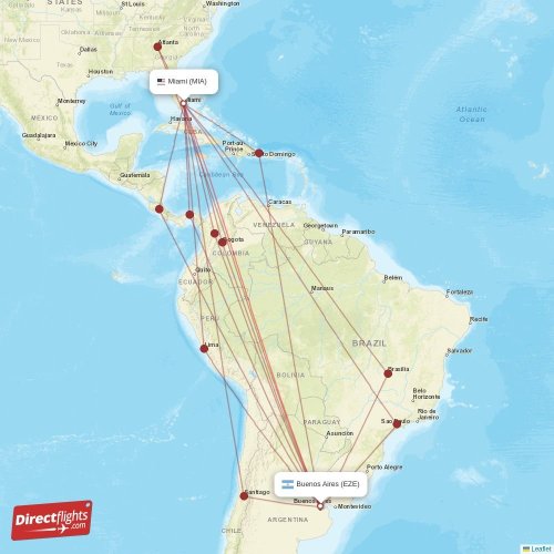Direct flights from Miami to Buenos Aires, MIA to EZE nonstop