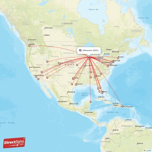 Direct flights from Milwaukee 35 destinations MKE, USA