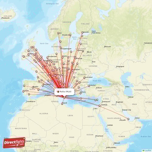 Find all direct flights to Malta