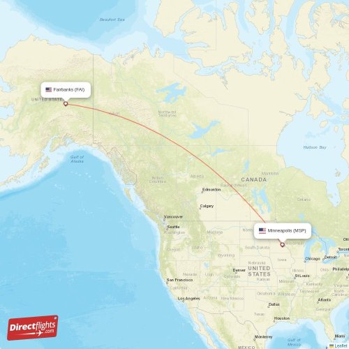 Direct flights from Minneapolis to Fairbanks, MSP to FAI nonstop