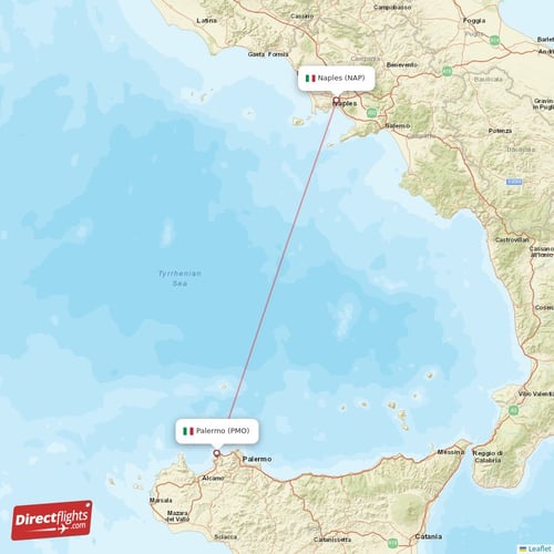 Direct flights from Naples to Palermo, NAP to PMO nonstop