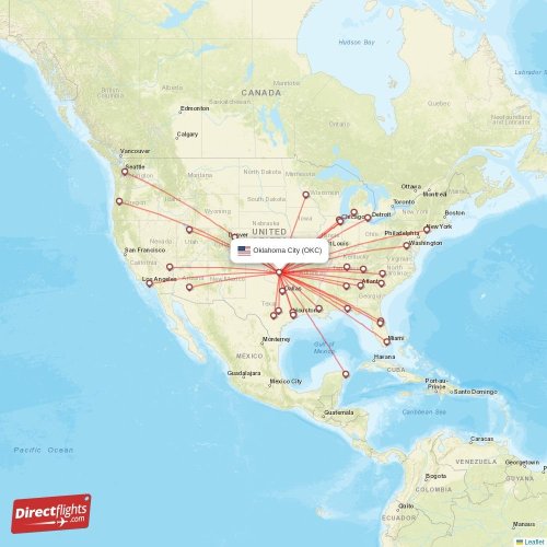 Direct flights to Oklahoma City OKC, USA