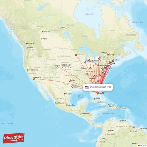 Direct flights from West Palm Beach 41 destinations PBI, USA
