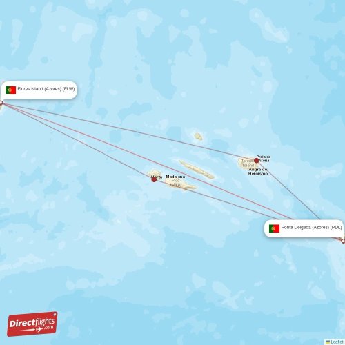 Direct flights from Ponta Delgada (Azores) to Flores Island (Azores