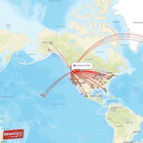 Direct flights from Portland 80 destinations PDX, USA
