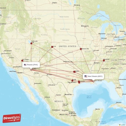 Direct flights from Phoenix to New Orleans, PHX to MSY nonstop
