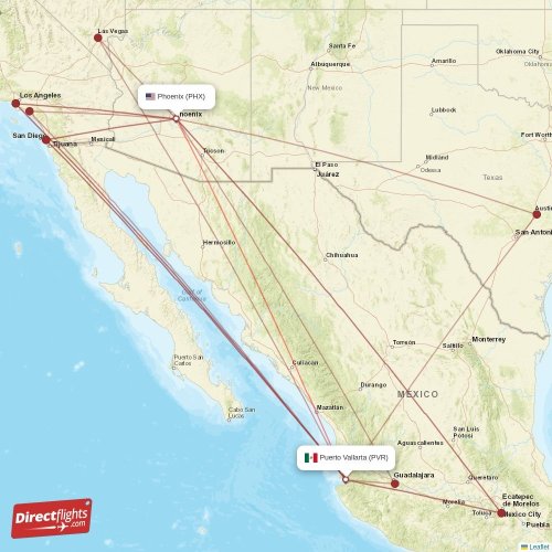 Direct flights from Phoenix to Puerto Vallarta, PHX to PVR nonstop
