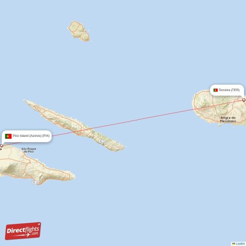 Direct flights from Pico Island (Azores) to Terceira, PIX to TER nonstop