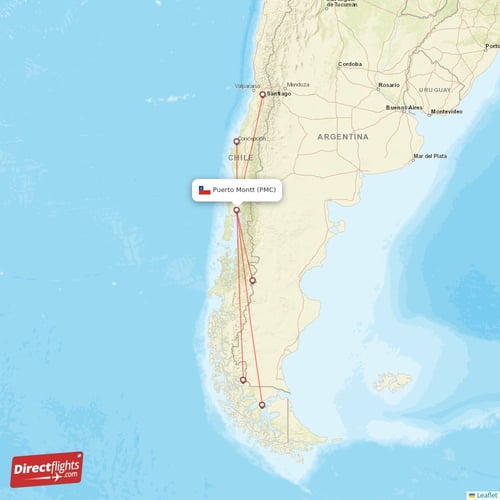 Direct flights from Santiago 67 destinations SCL, Chile