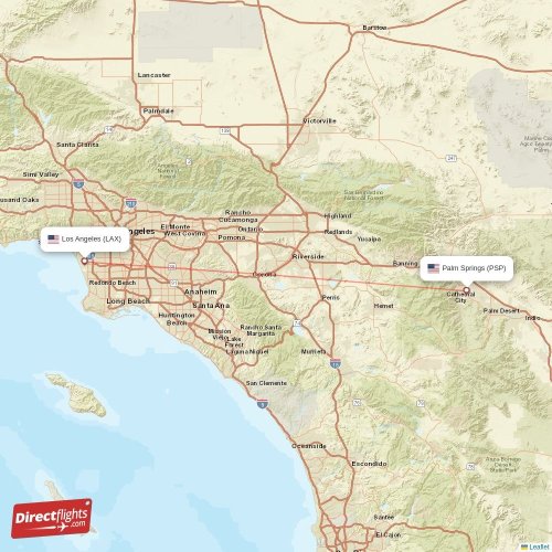 Direct flights from Palm Springs to Los Angeles, PSP to LAX nonstop