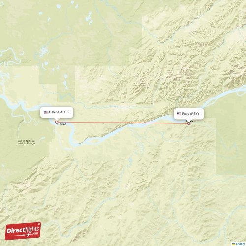 Direct flights from Ruby to Galena, RBY to GAL nonstop