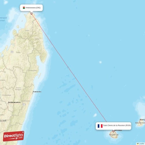 Direct flights from Saint Denis de la Reunion to Antsiranana, RUN to