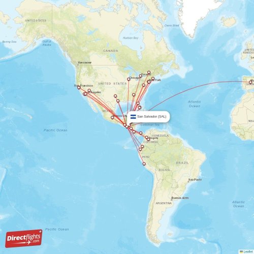 Direct flights to San Salvador SAL, El Salvador