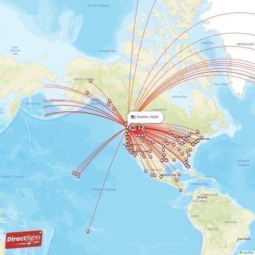 Direct flights from Seattle 136 destinations SEA, USA