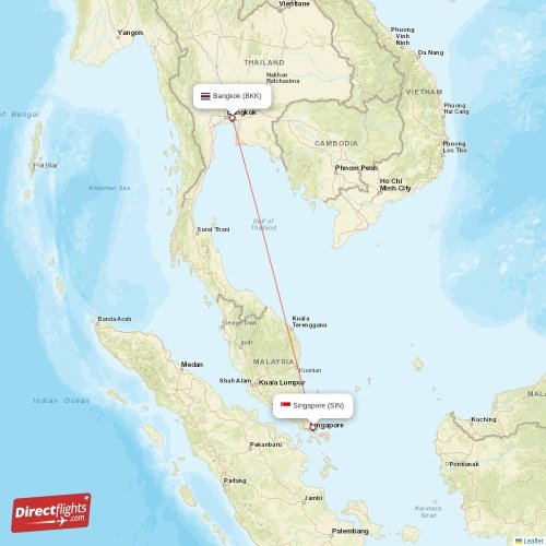 Direct flights from Singapore to Bangkok, SIN to BKK nonstop