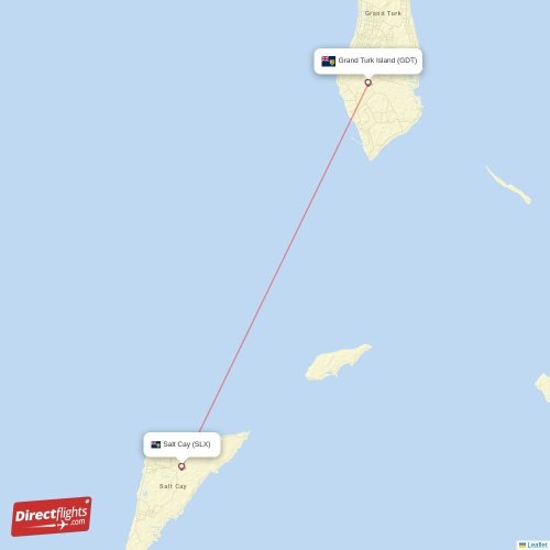 Direct flights from Salt Cay to Grand Turk Island, SLX to GDT nonstop