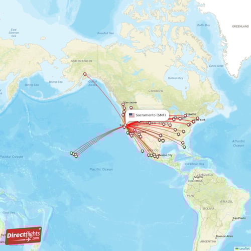 Direct flights from Oakland 40 destinations OAK, USA(04)