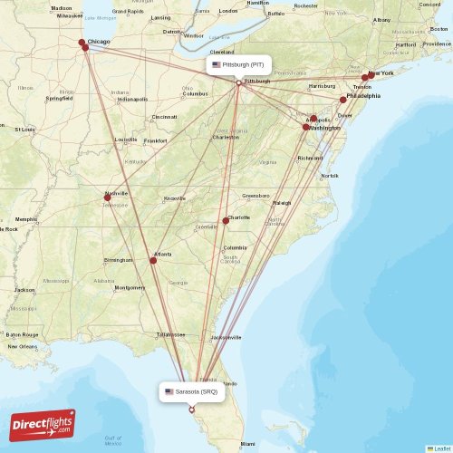 Direct flights from Sarasota to Pittsburgh, SRQ to PIT nonstop