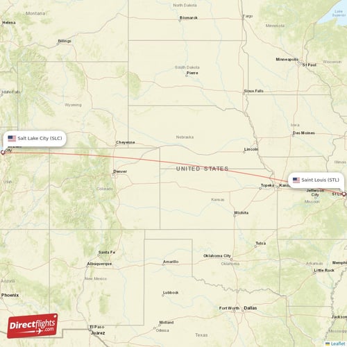 Direct flights from Saint Louis to Salt Lake City, STL to SLC nonstop