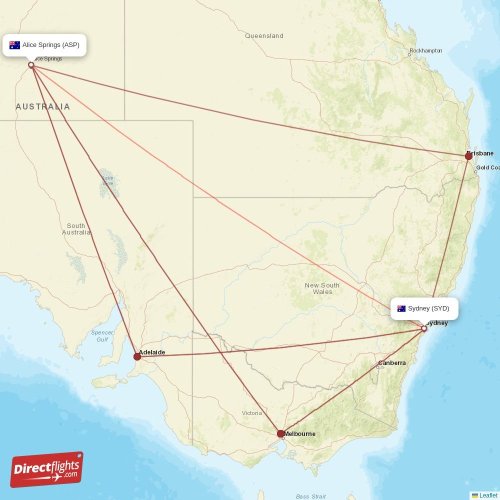 Direct flights from Sydney to Alice Springs, SYD to ASP nonstop