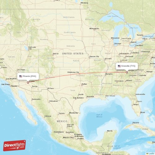 Direct flights from Knoxville to Phoenix, TYS to PHX nonstop