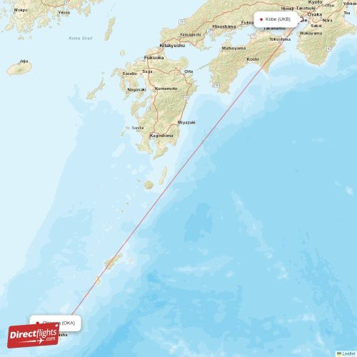 Direct flights from Kobe to Okinawa, UKB to OKA nonstop