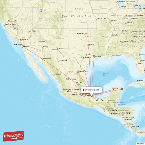 Direct flights from Veracruz 12 destinations VER, Mexico