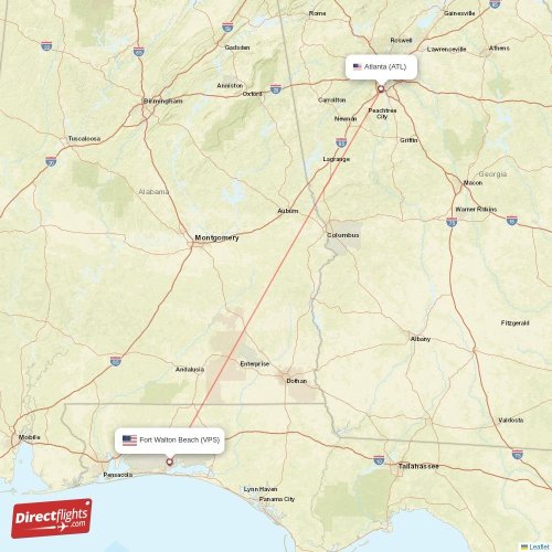 Direct flights from Fort Walton Beach to Atlanta, VPS to ATL nonstop