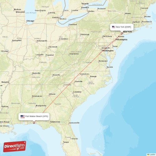 Direct flights from Fort Walton Beach to New York, VPS to EWR nonstop