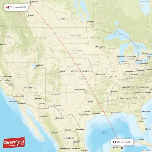 Direct flights from Edmonton to Cancun, YEG to CUN nonstop