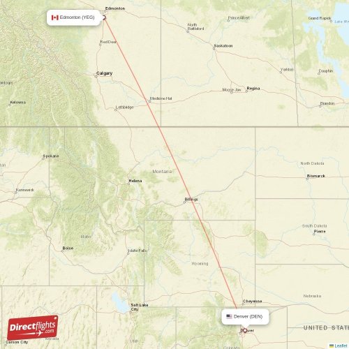 Direct flights from Edmonton to Denver, YEG to DEN nonstop