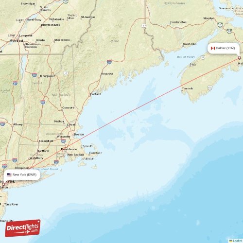 Direct flights from Halifax to New York, YHZ to EWR nonstop