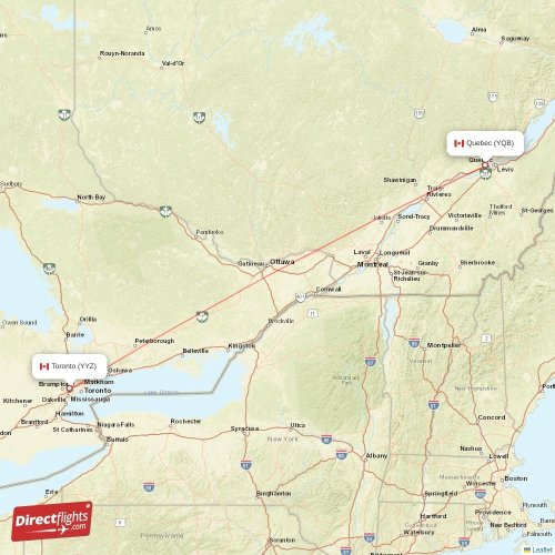 Direct flights from Toronto to Quebec, YYZ to YQB nonstop