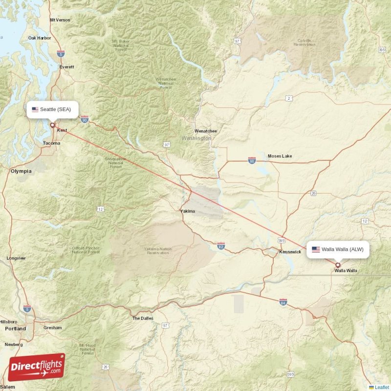 Direct flights from Walla Walla to Seattle, ALW to SEA nonstop