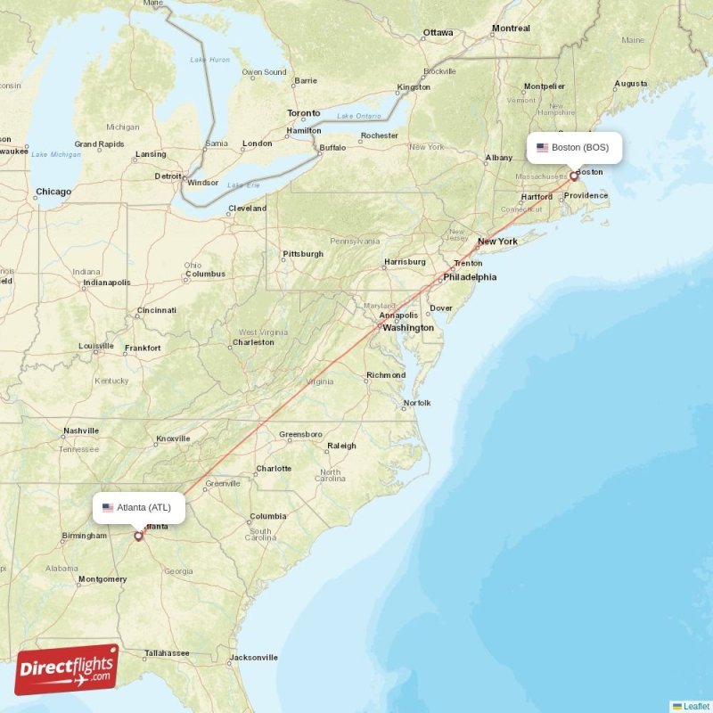 Direct flights from Atlanta to Boston, ATL to BOS nonstop