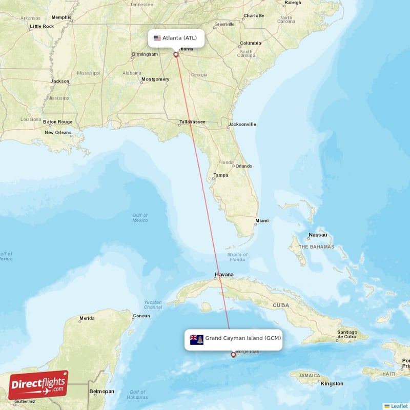 Direct flights from Atlanta to Grand Cayman Island, ATL to GCM nonstop