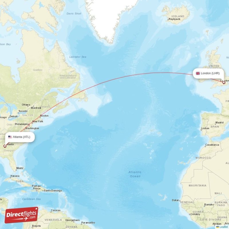 Direct flights from Atlanta to London, ATL to LHR nonstop